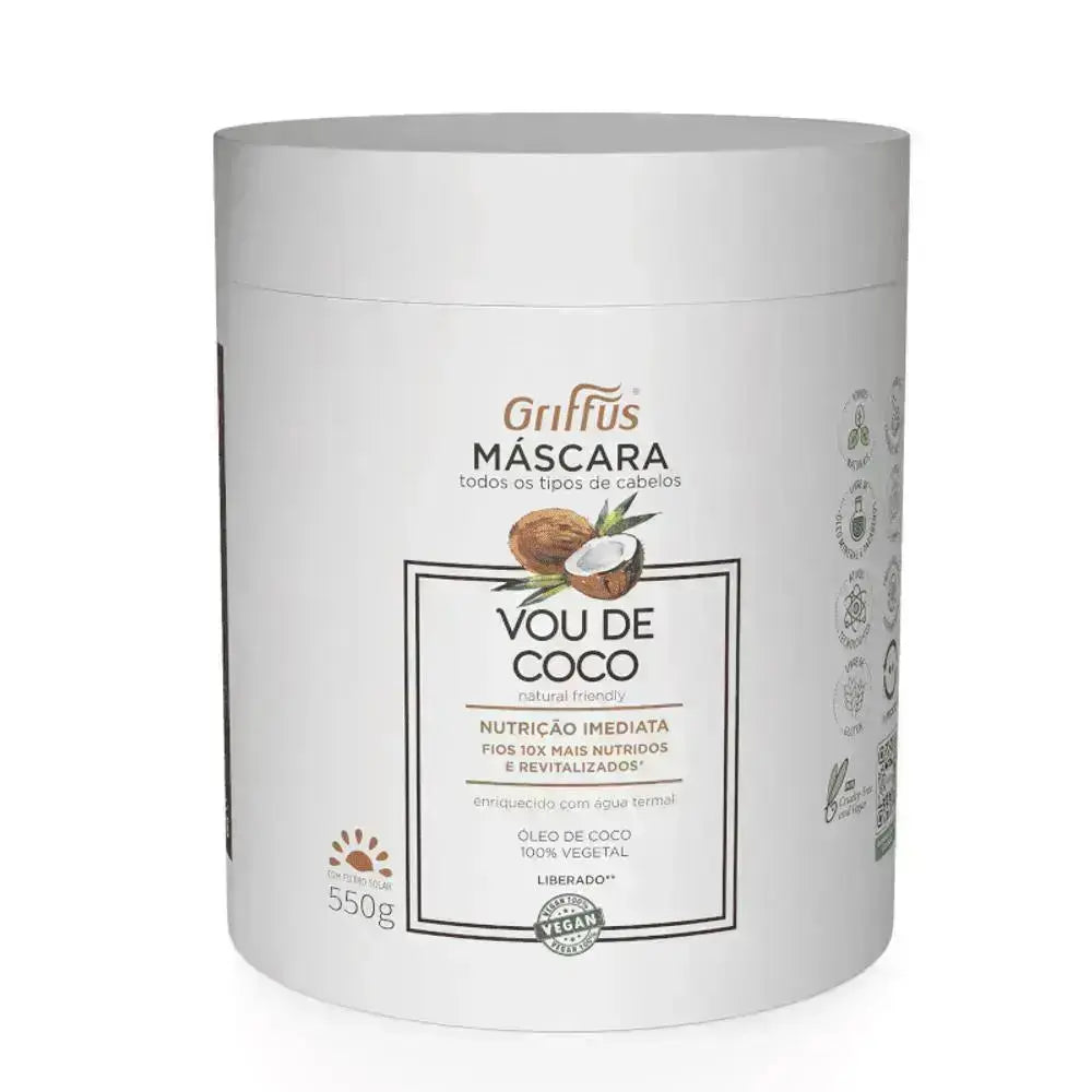 Mascara Capilar (1A-4C) Nutrição Imediata VOU DE COCO 550 g - griffuscosmeticos