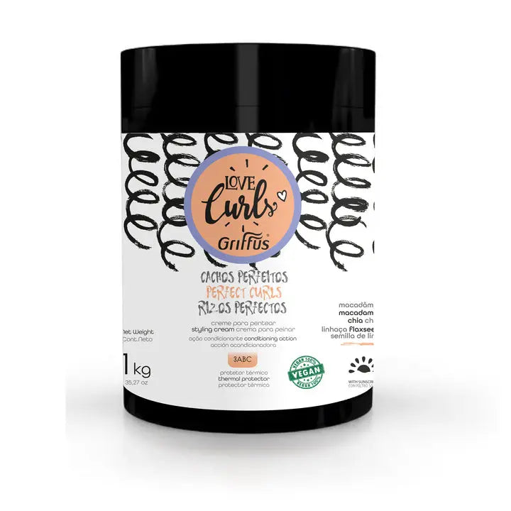 Creme para Pentear (3ABC) Cacheados LOVE CURLS 1 kg - griffuscosmeticos
