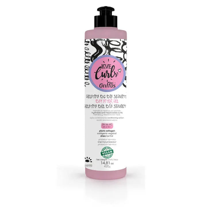 Gelatina Reativadora Dia Seguinte (2A-4C) LOVE CURLS 420 g - griffuscosmeticos