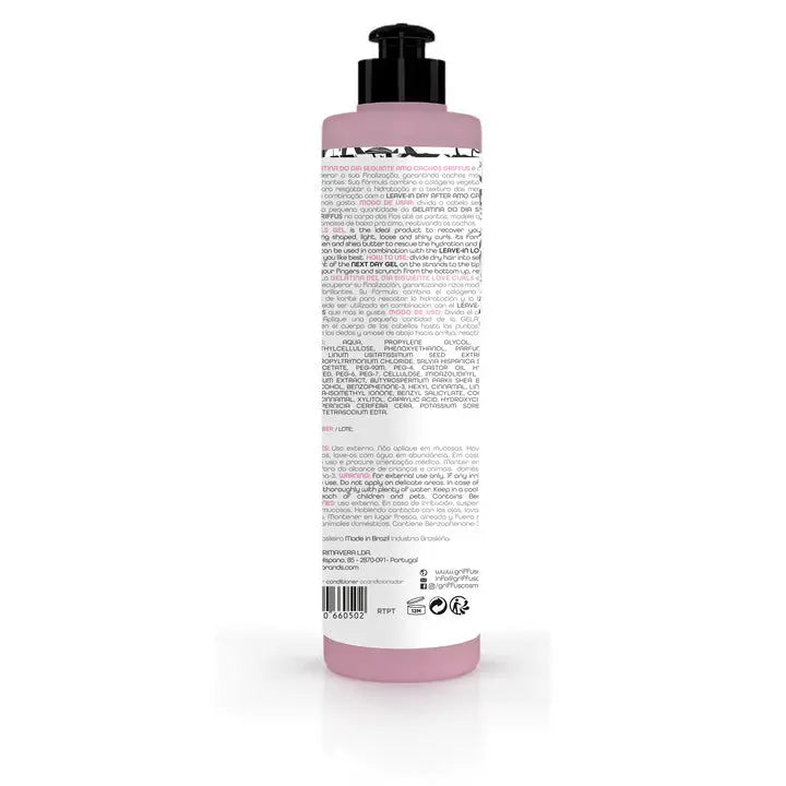Gelatina Reativadora Dia Seguinte (2A-4C) LOVE CURLS 420 g - griffuscosmeticos