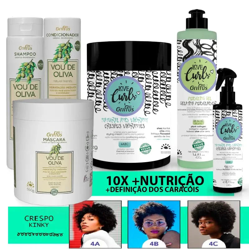 Kit (3ABC) Hidratada&Crespa 6P1 Griffus Cosmeticos