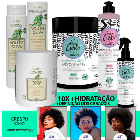 Kit (3ABC) Hidratada&Crespa 6P1 Griffus Cosmeticos