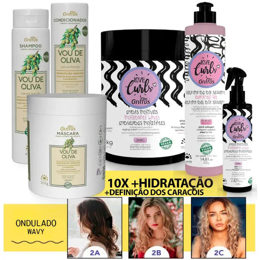 Kit (2ABC) Hidratada&Ondulada 6P Griffus Cosmeticos