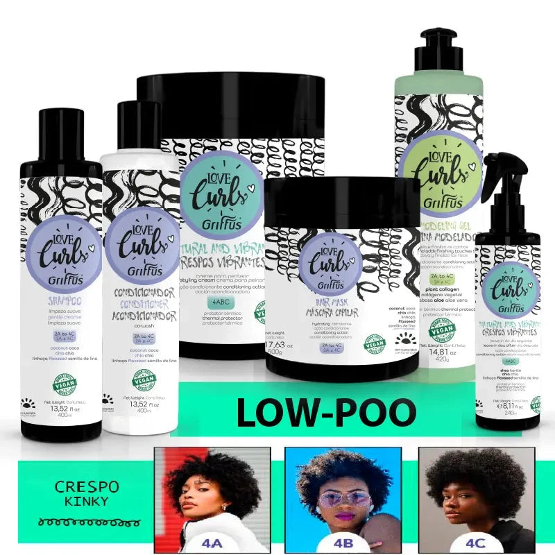 Kit (4ABC) LOW-POO Crespa  6P1 Griffus Cosmeticos