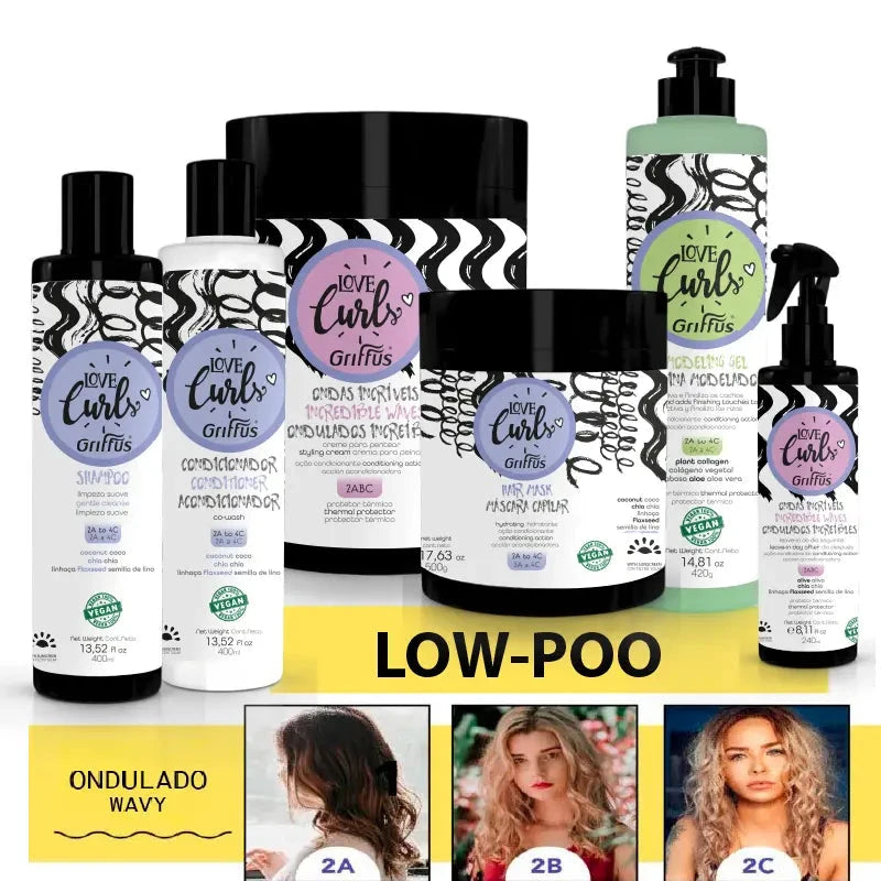 Kit (4ABC) LOW-POO Ondulada  6P1 Griffus Cosmeticos