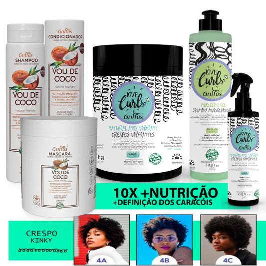 Kit (4ABC) Nutrida&Crespa 6P1 Griffus Cosmeticos