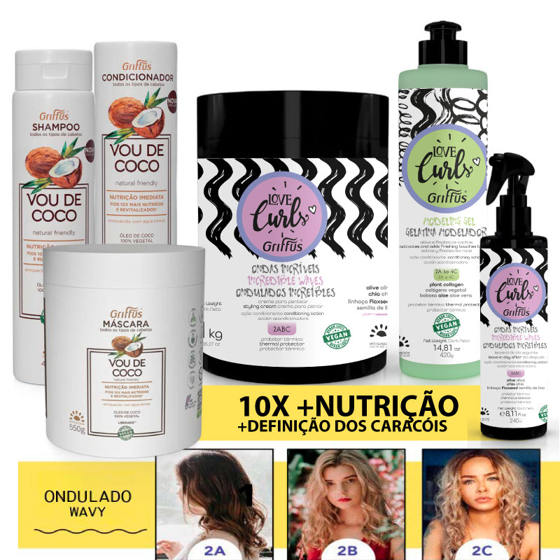 Kit (2ABC) Nutrida&Ondulada 6P Griffus Cosmeticos
