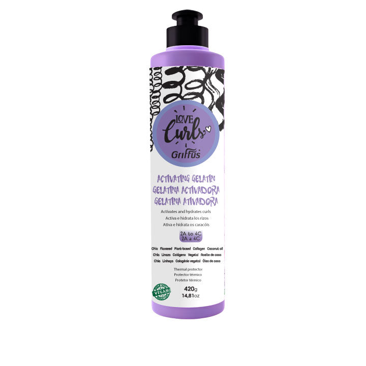 Gelatina ativadora de Caracóis (2A-4C) LOVE CURLS 420 g - griffuscosmeticos
