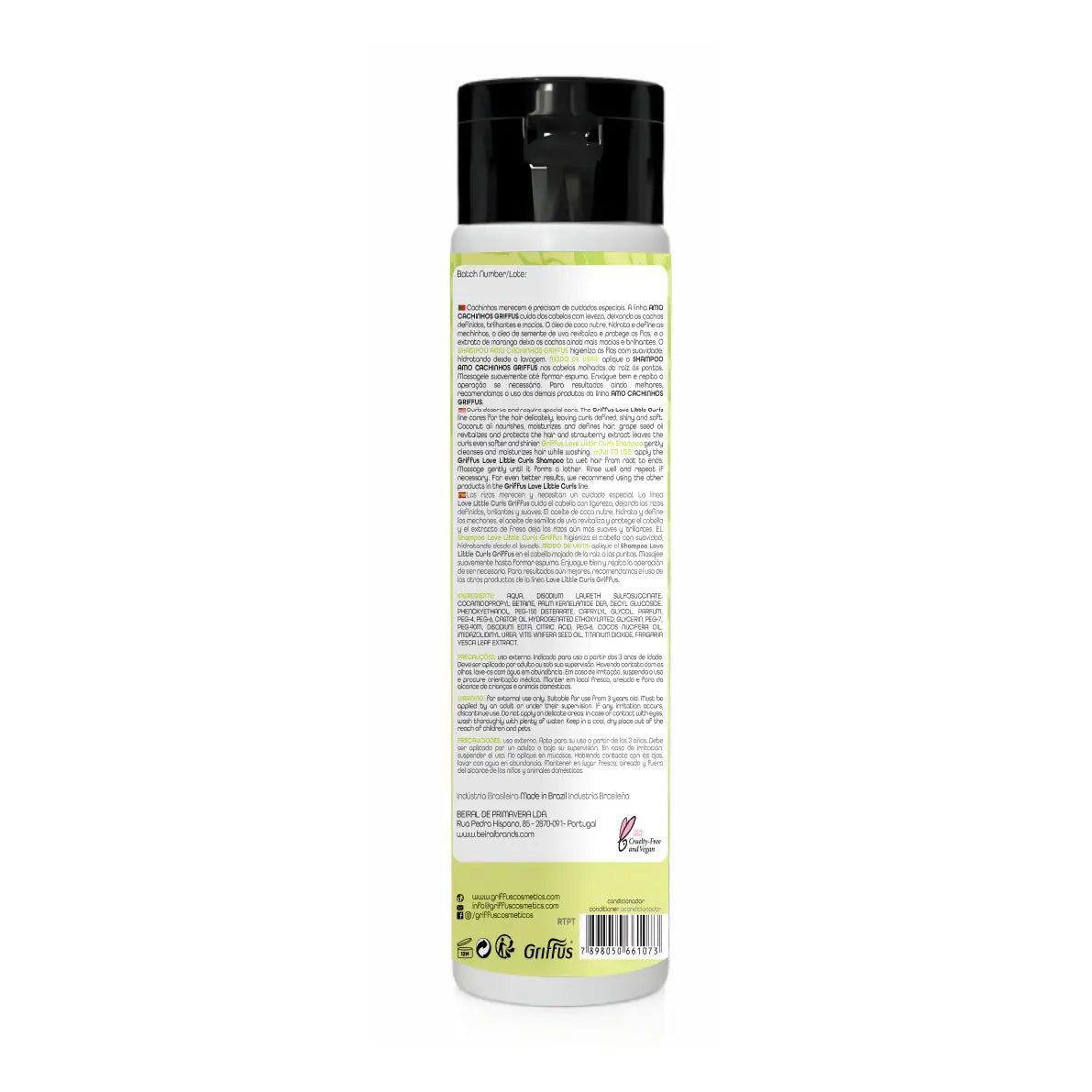 Shampoo KIDS limpeza suave (2A-4C) LITTLECURLS 300 ml Griffus Cosmeticos
