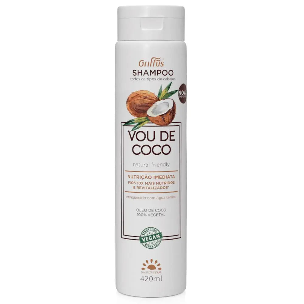 SHAMPOO NUTRIÇÃO IMEDIATA (1A-4C) VOU DE COCO 420 ML - griffuscosmeticos