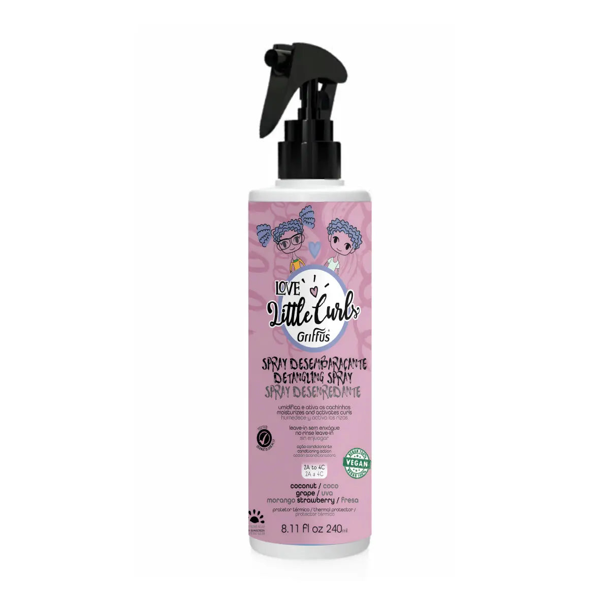 Leave-in spray desembaraçante KIDS (2A-4C) LITTLECURLS 240 ml - griffuscosmeticos